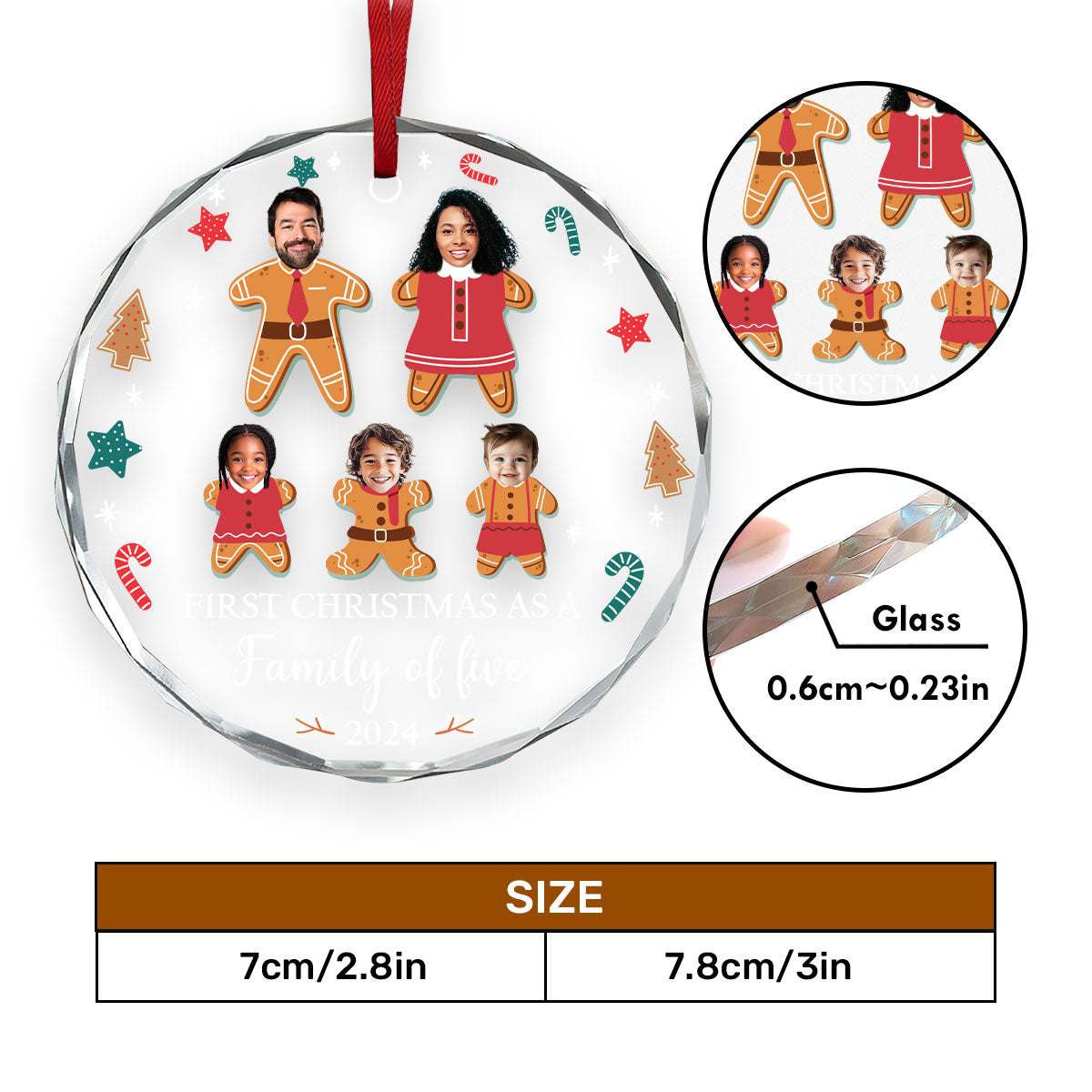 First Christmas - Personalized Custom Glass Ornament FCURGOPLEHA2185TA