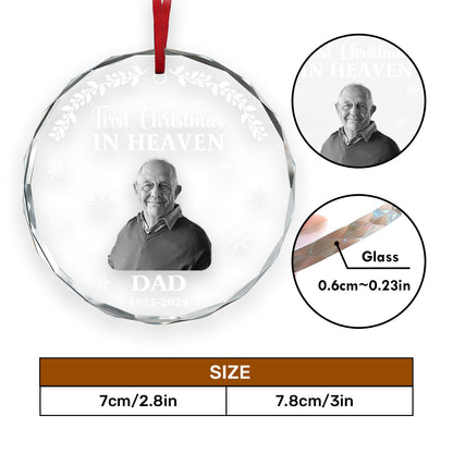 First Christmas In Heaven - Personalized Custom Glass Ornament FCURGOPLEHA2180L