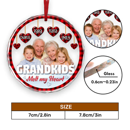 Grandkids Melt My Heart - Personalized Custom Glass Ornament FCURGOPLEHA2718M