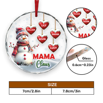 Christmas Snowman Mom Grandma - Personalized Custom Glass Ornament FCURGOPLEHA2733D