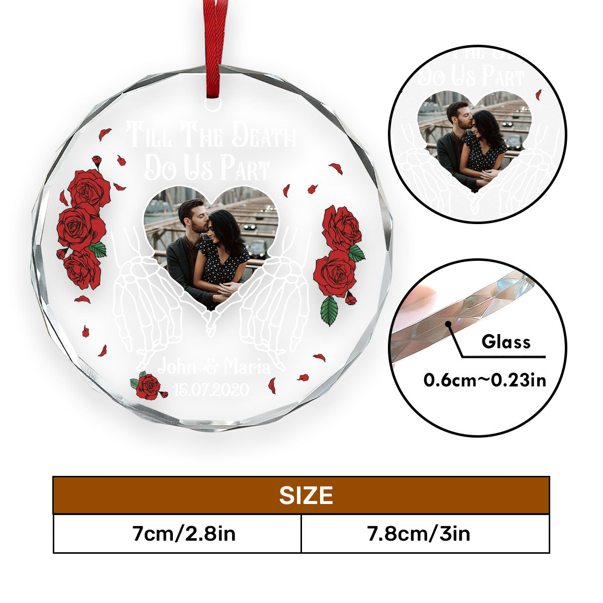 Till The Death Do Us Part - Personalized Custom Glass Ornament FCURGOPLETN2531M