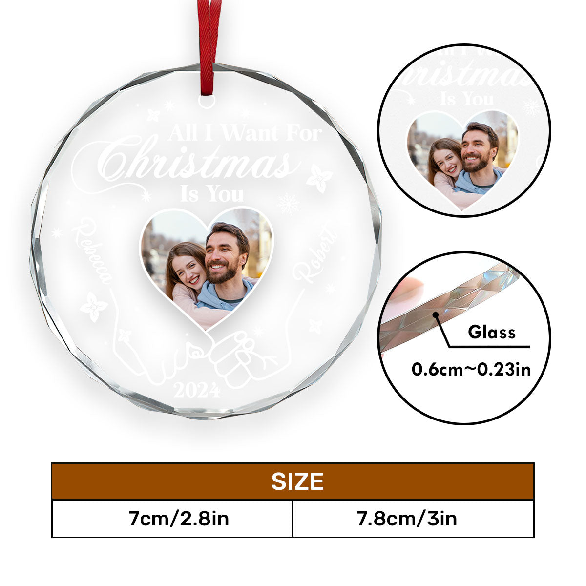 All I Want For Christmas Is You - Personalized Custom Glass Ornament FCURGOPLETN2555T