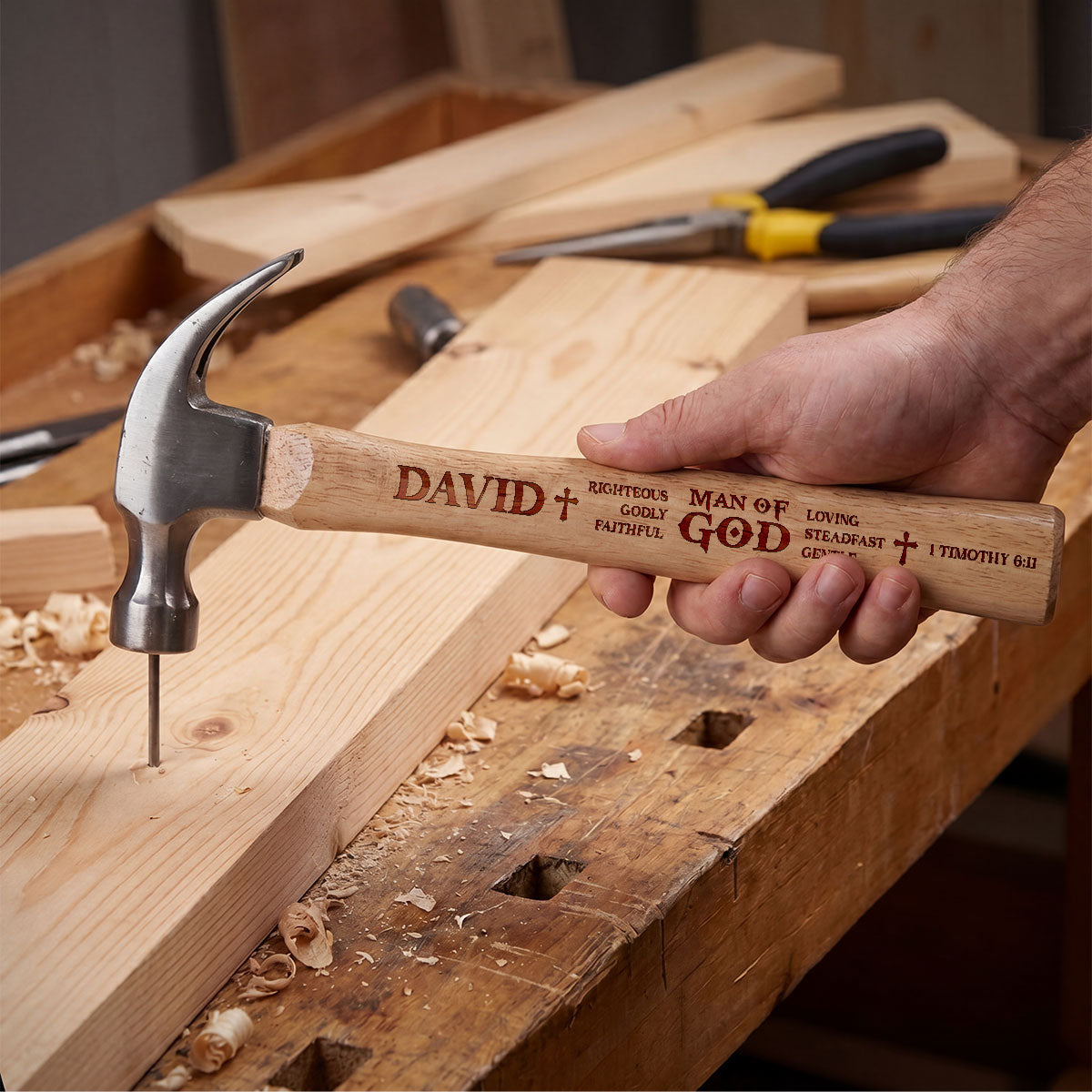 Man Of God  - Personalized Wooden Hammer