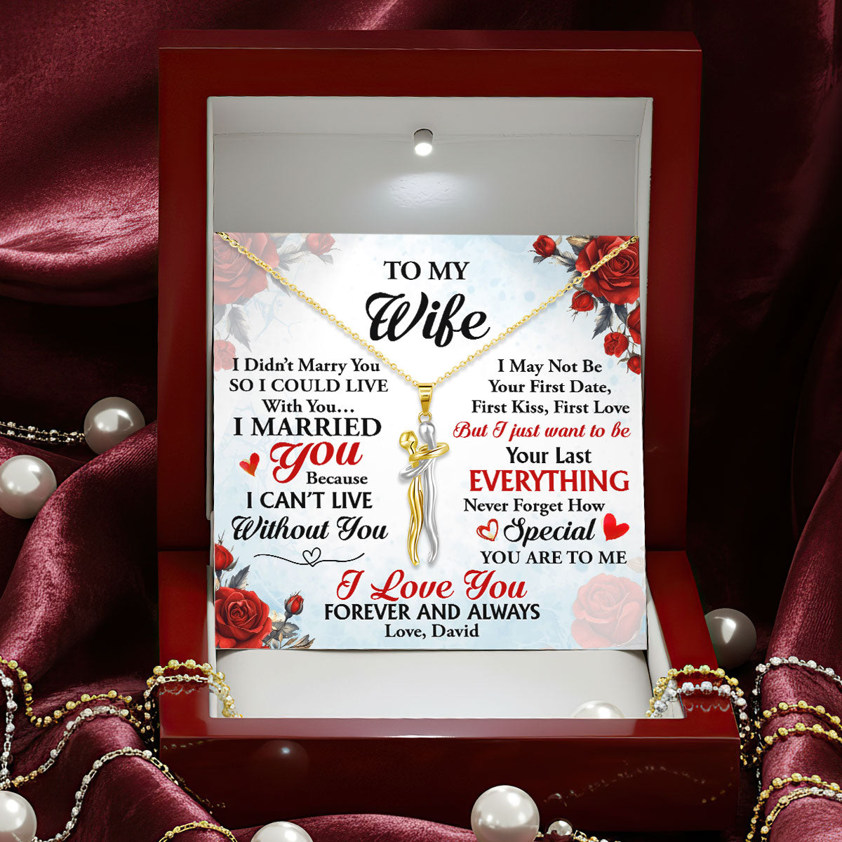 I Married You Because I Can't Live Without You - Personalized Hug Charm Necklace