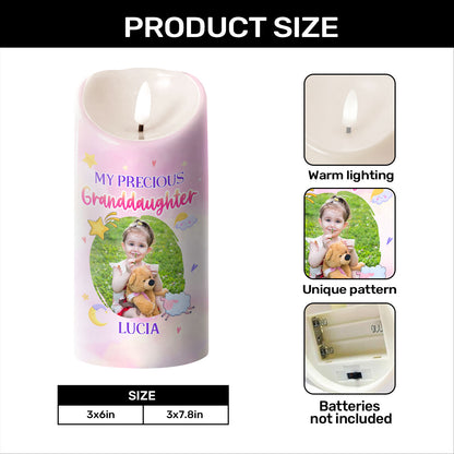 My Precious Granddaughter Faith Hope Love - Personalized Flameless LED Candle