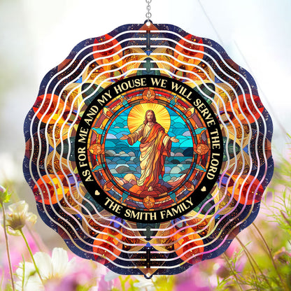 We Will Serve The Lord - Personalized Wind Spinners