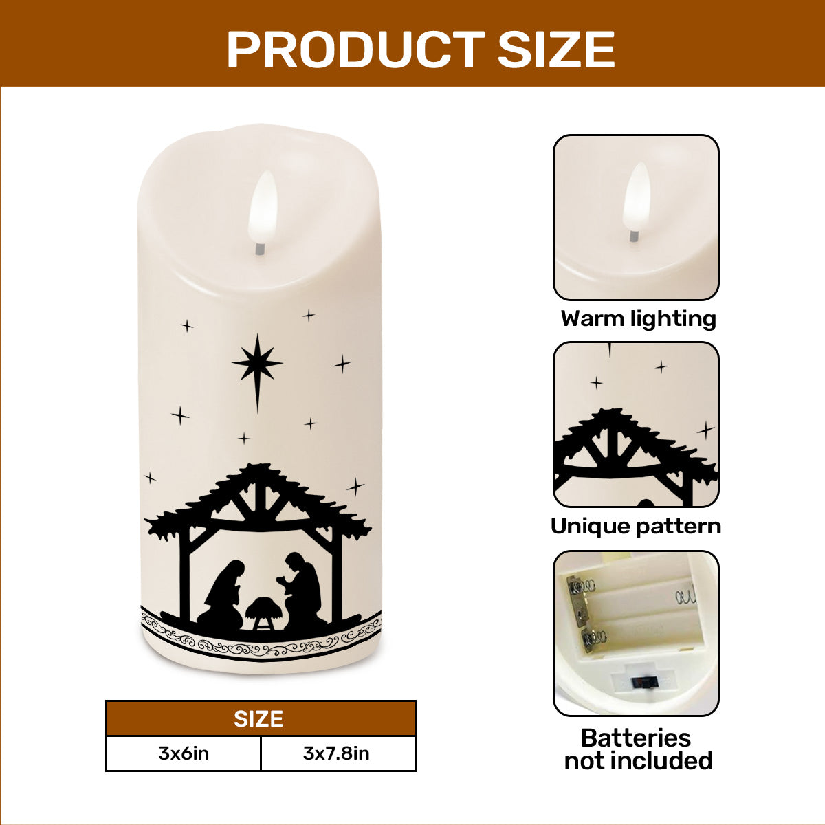 O Holy Night - Flameless LED Candle