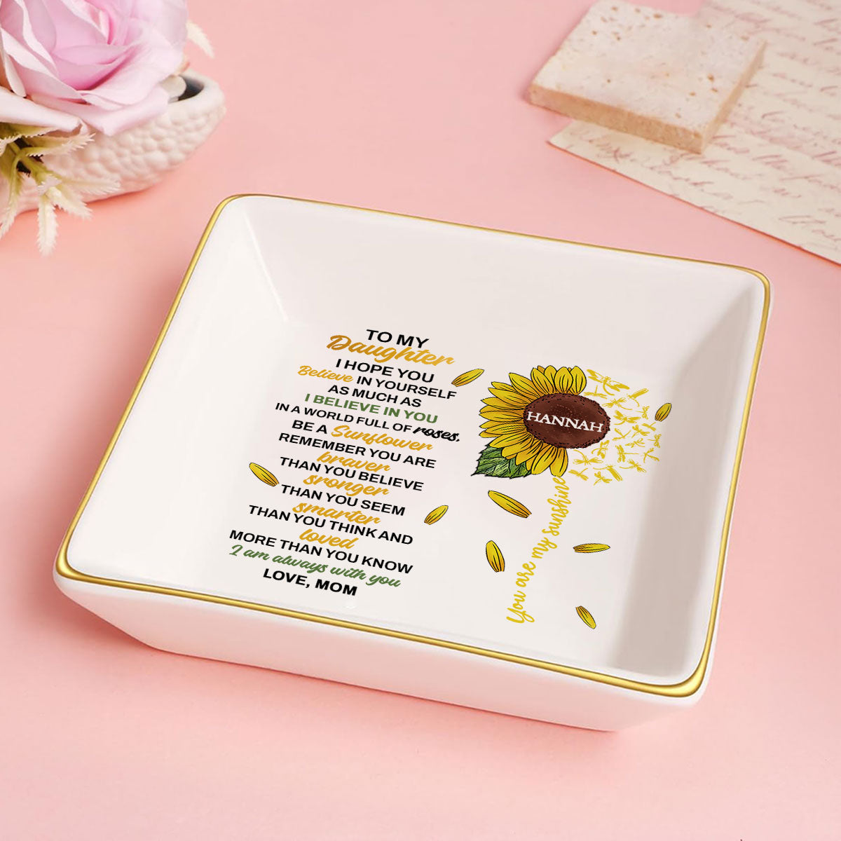 To My Daughter You Are My Sunshine - Personalized Jewelry Dish FCJDLEHA1959M