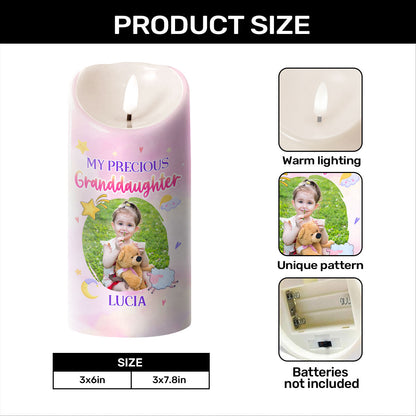 My Precious Granddaughter Faith Hope Love - Personalized Flameless LED Candle