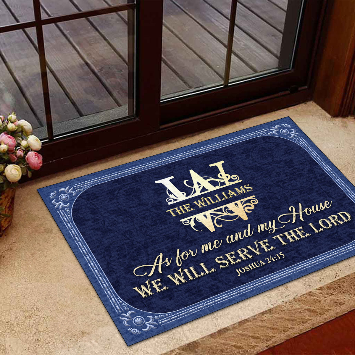 As For Me And My House We Will Serve The Lord - Personalized Doormat