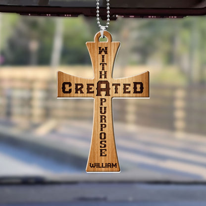 Created With A Purpose - Personalized 1-Side Car Acrylic Hanging Ornament