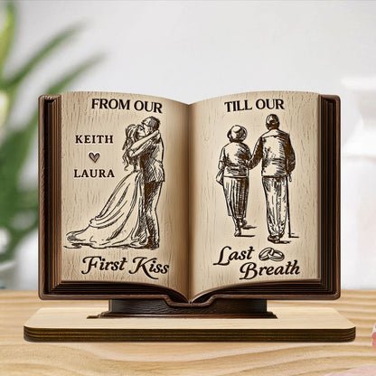 Forever Us - Personalized 2-Layer Wood Plaque With Flat Base