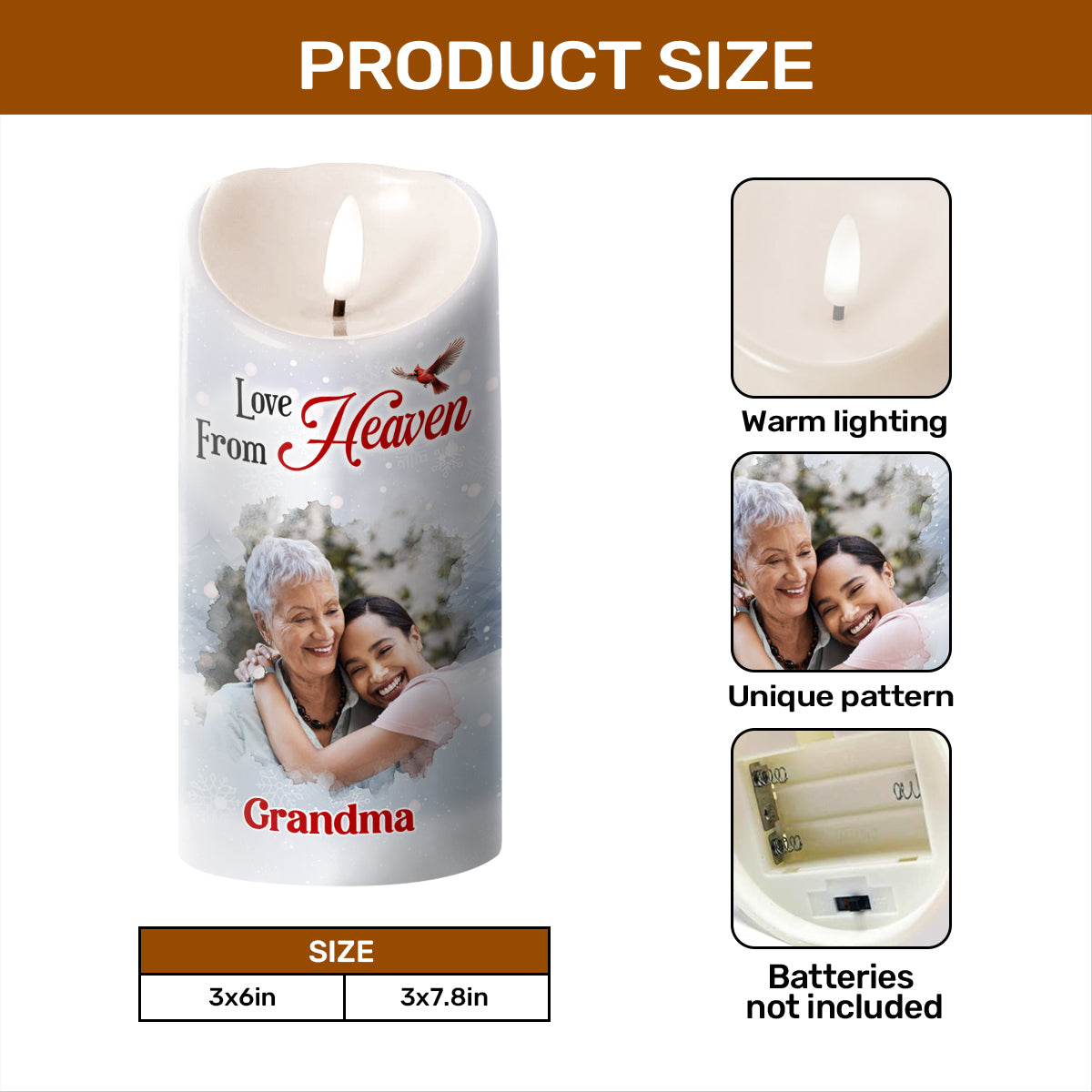 Love From Heaven - Personalized Flameless LED Candle