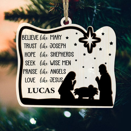 Love Like Jesus - Personalized Wood & Acrylic Ornament