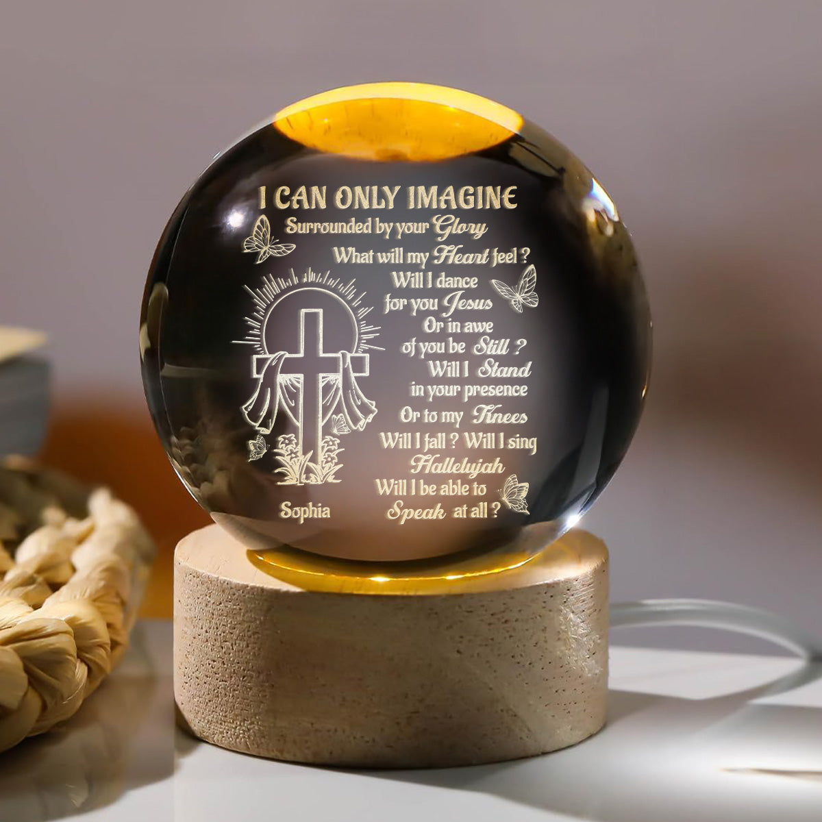 I Can Only Imagine - Personalized Crystal Ball Night Light