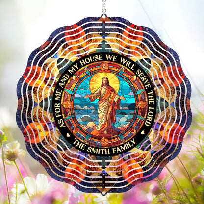 We Will Serve The Lord - Personalized Wind Spinners FCWISPLEH1527TA