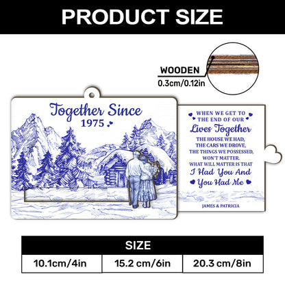 A Love Story - Personalized Wooden Slider Ornament