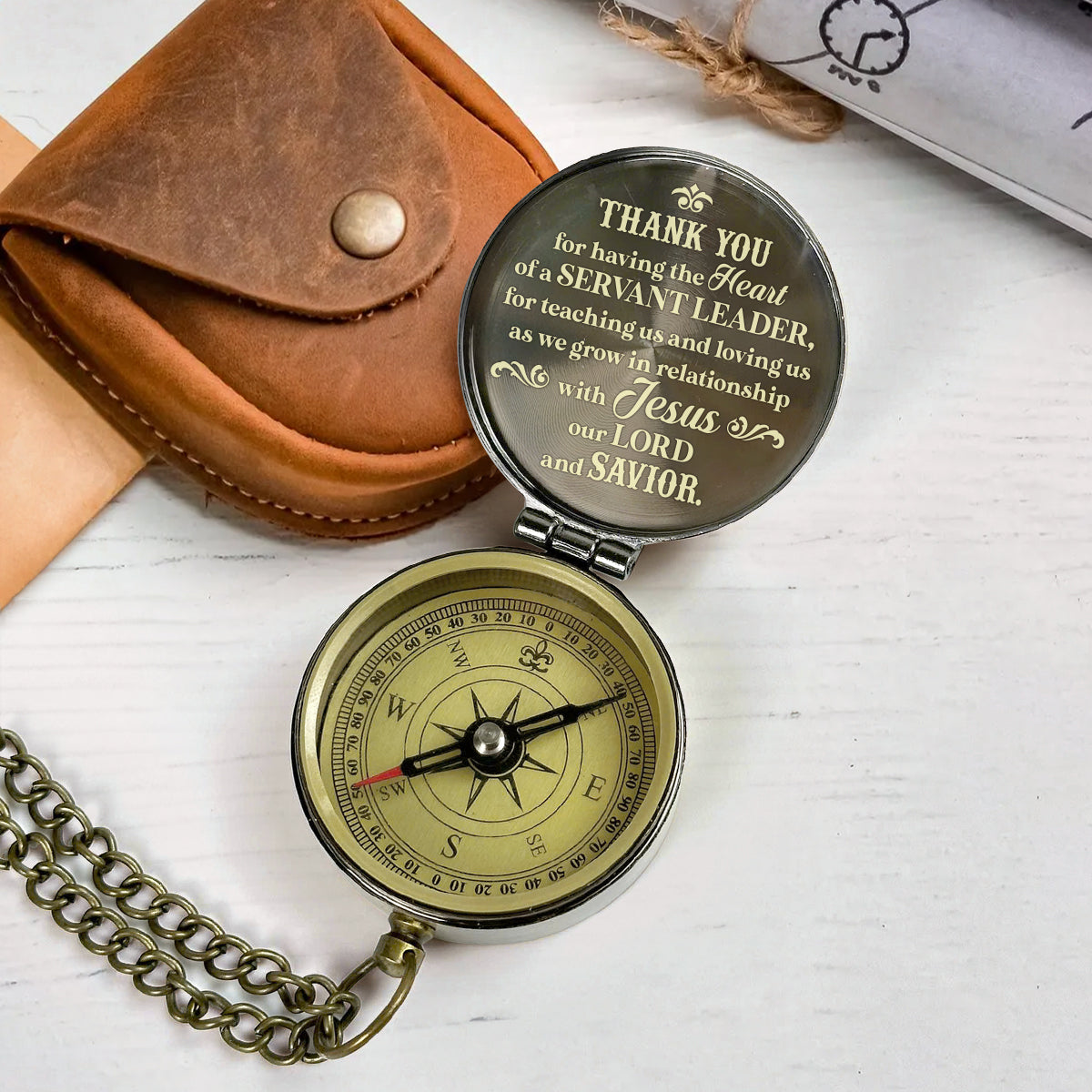With Gratitude To Our Shepherd - Personalized Compass