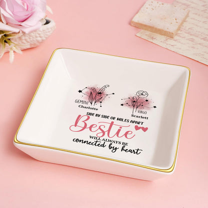 Side By Side or Miles Apart Bestie - Personalized Jewelry Dish FCJDLETN1975L