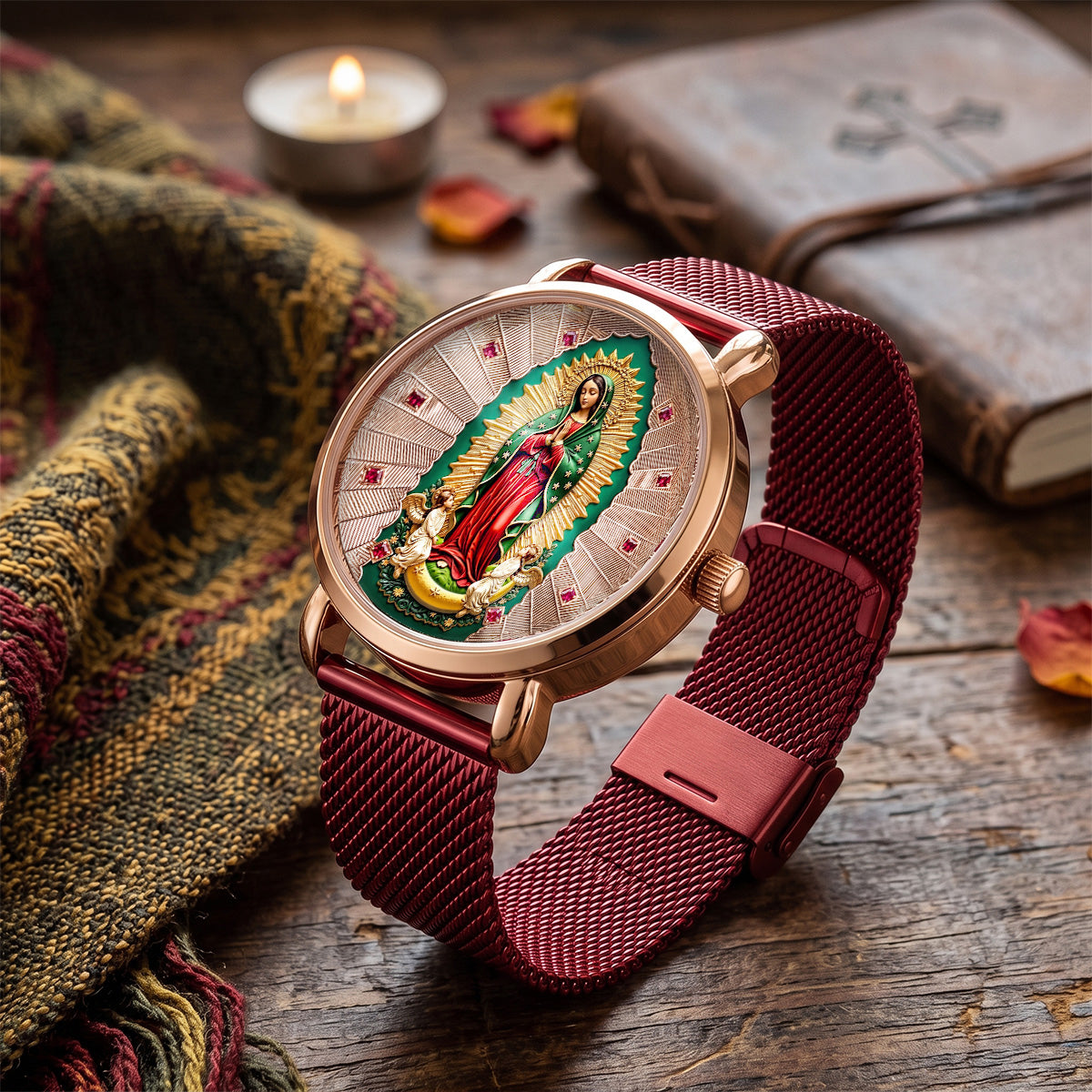 Our Lady Of Guadalupe - Personalized Women's Wrist Watch