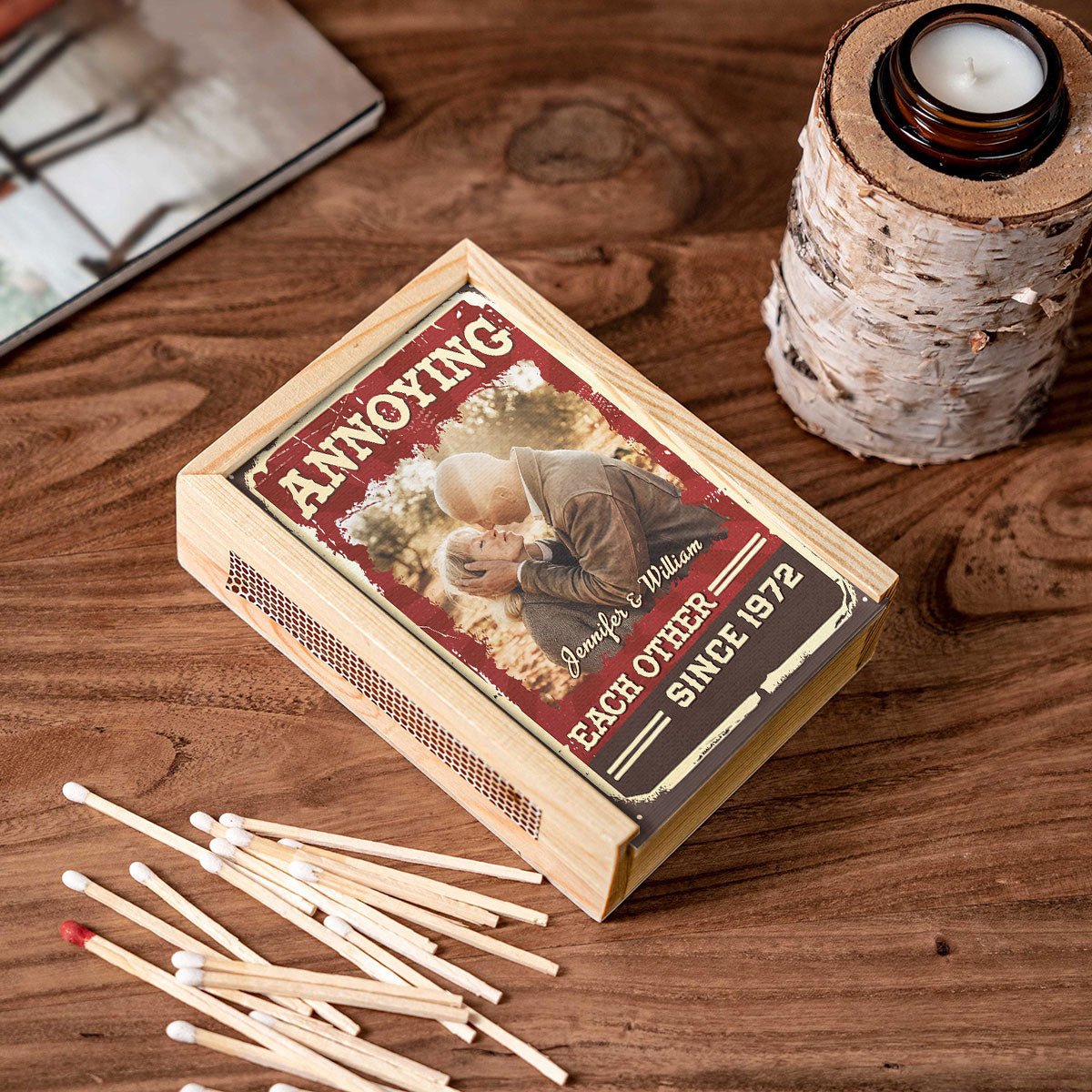 Annoying Each Other For Plenty Of Years And Still Going Strong - Personalized Wooden Matchbox
