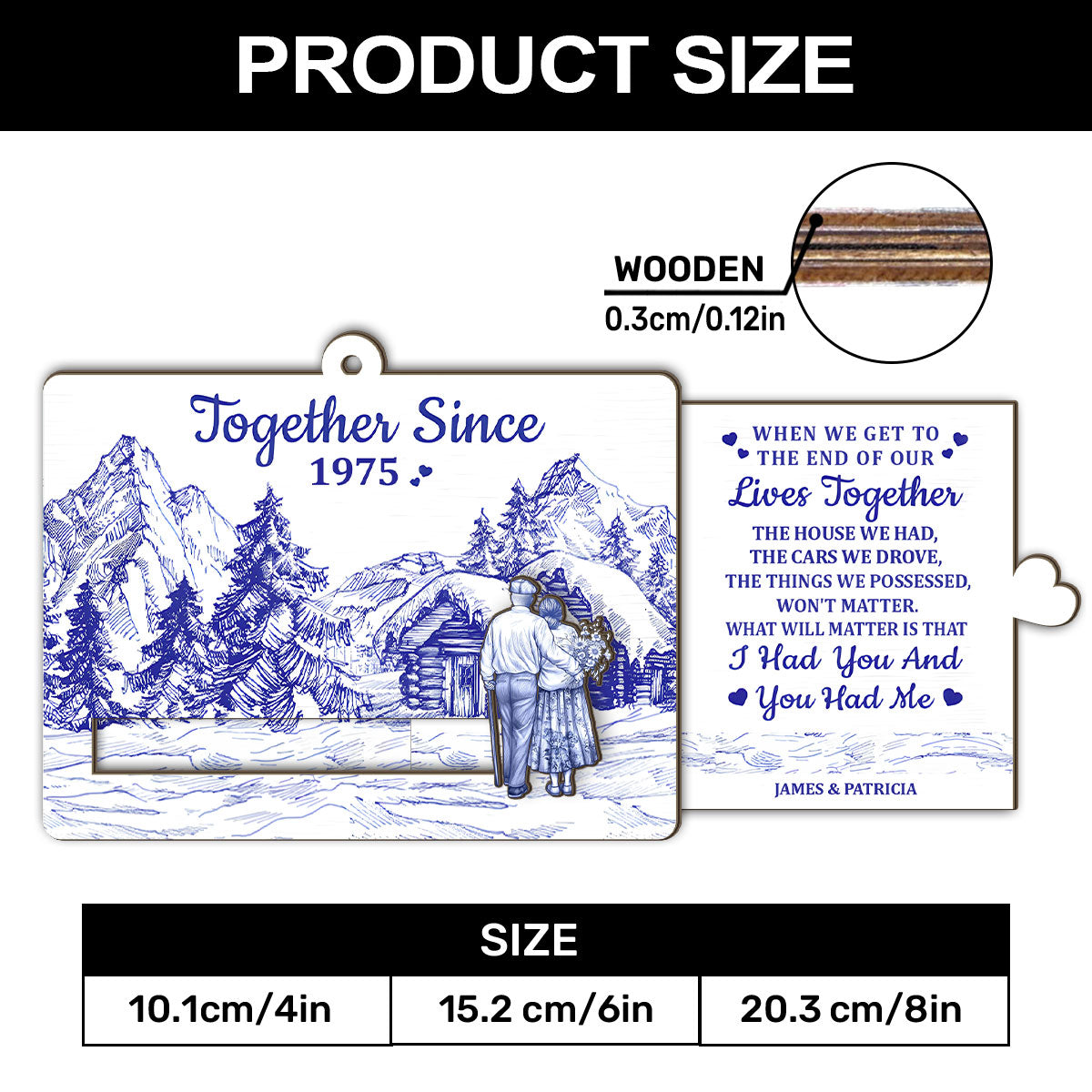 A Love Story - Personalized Wooden Slider Ornament