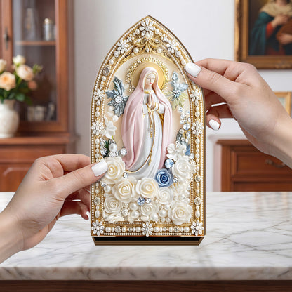 Blessed Mary Prayer Gift - Personalized Candle Holder
