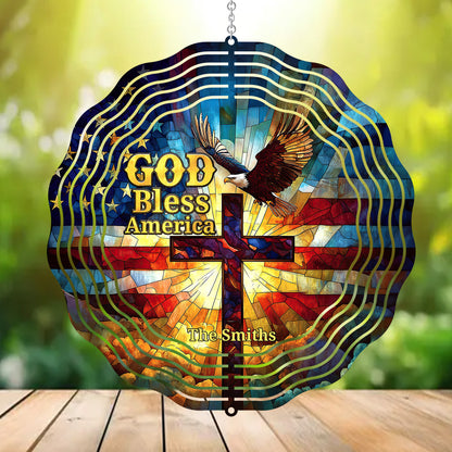 God Bless America - Personalized Wind Spinners FCWISPLETN2282TA