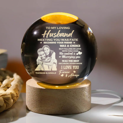 Meeting You Was Fate - Personalized Crystal Ball Night Light