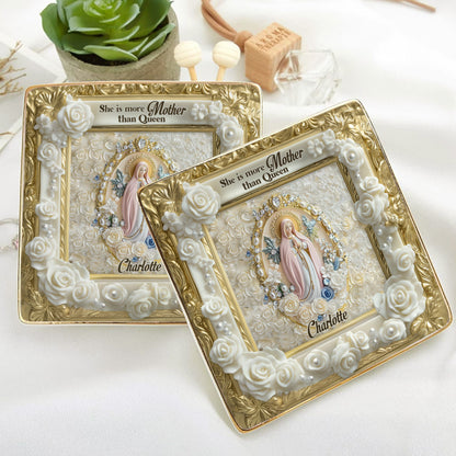 Holy Grace Virgin Mary - Personalized Ceramic Ring Dish Square