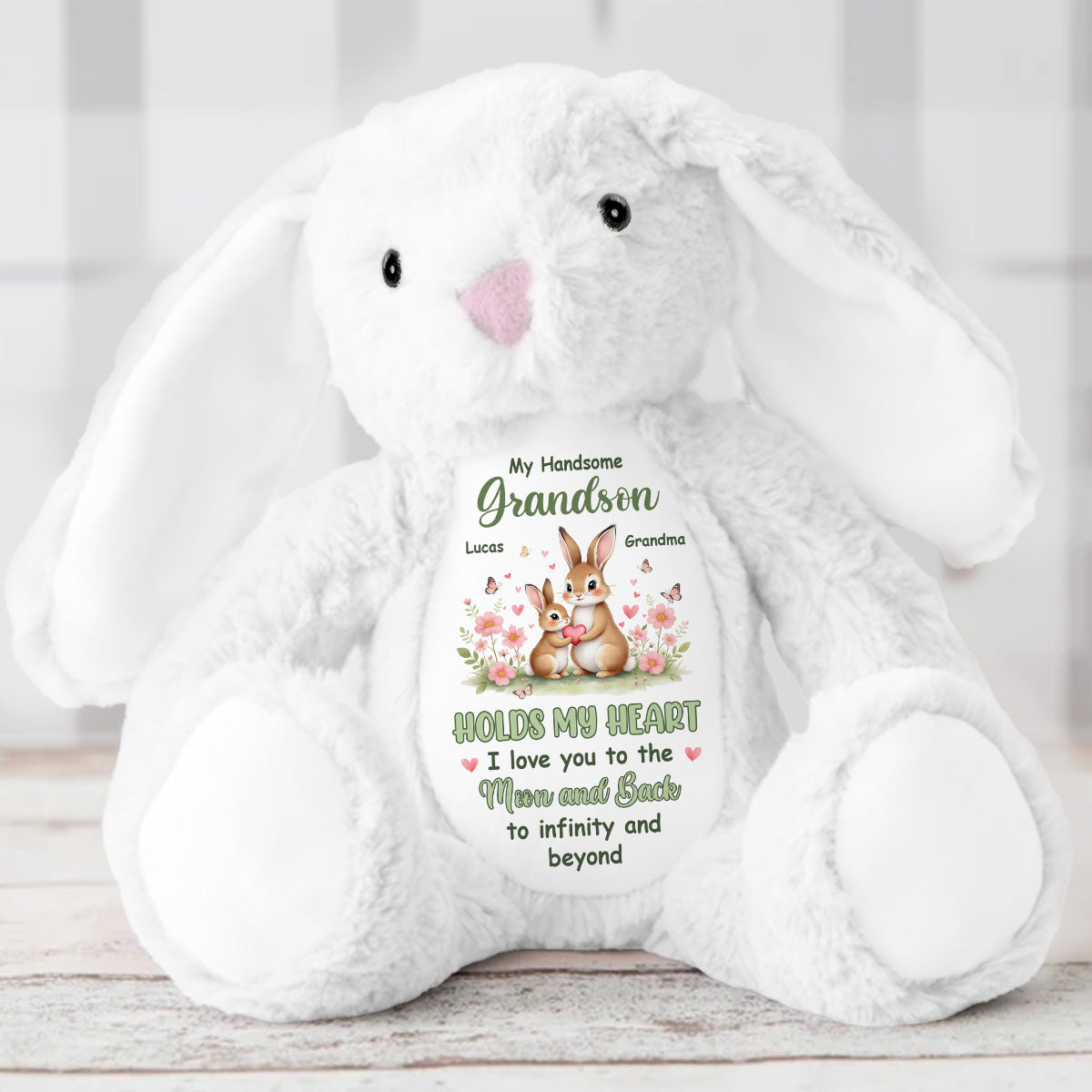 To My Grandkid - Personalized Stuffed Bunny