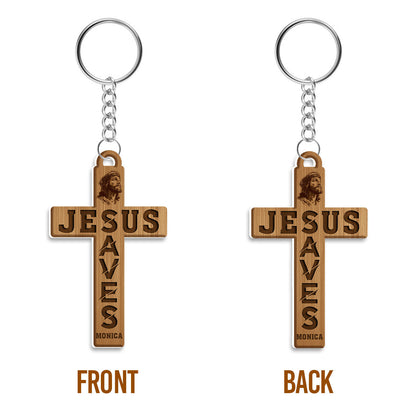 Jesus Saves Cross - Personalized Acrylic Keychain