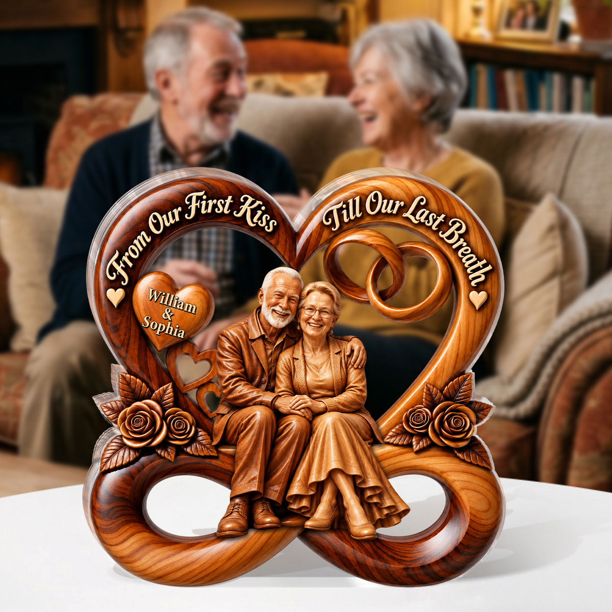 From Our First Kiss Till Our Last Breath - Personalized Custom Shaped Acrylic Plaque