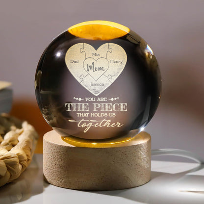 Mom Puzzle Piece - Personalized Crystal Ball Night Light