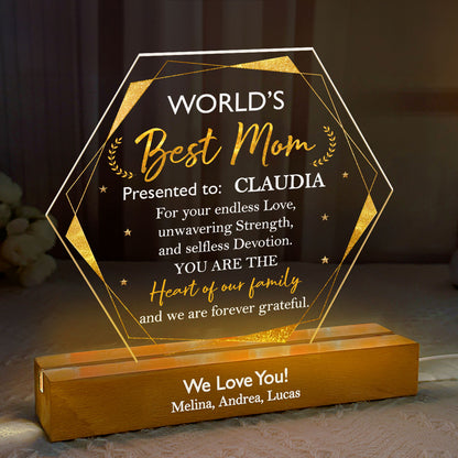 Best Mom Ever Award  - Personalized Acrylic Plaque Night Light