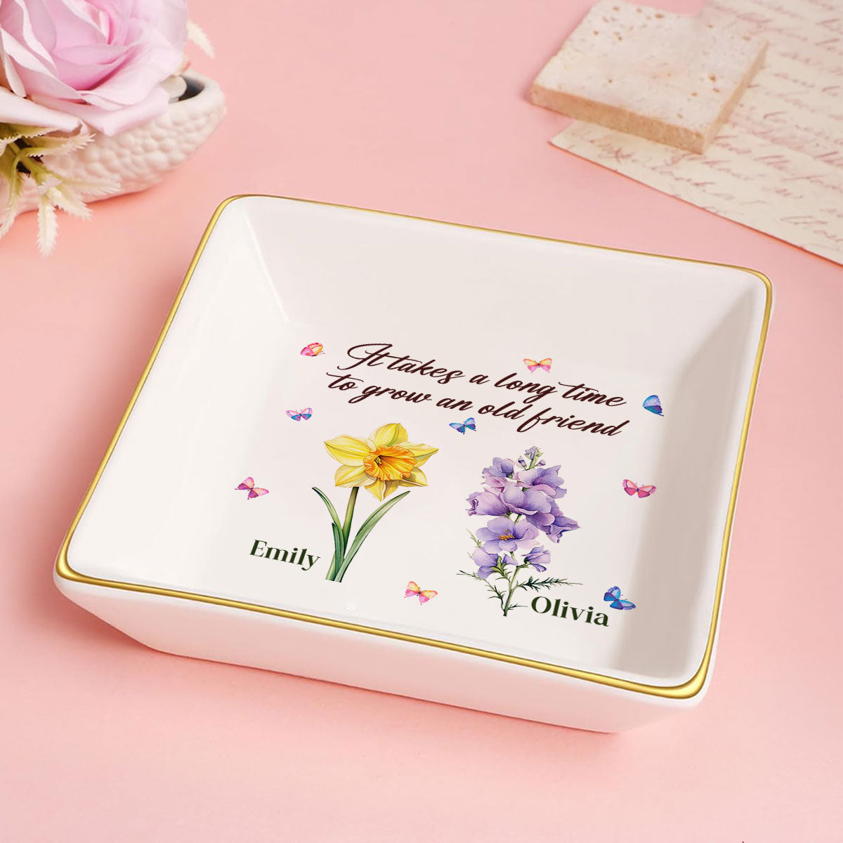 It Takes A Long Time To Grow An Old Friend - Personalized Jewelry Dish FCJDLEHA1861TA