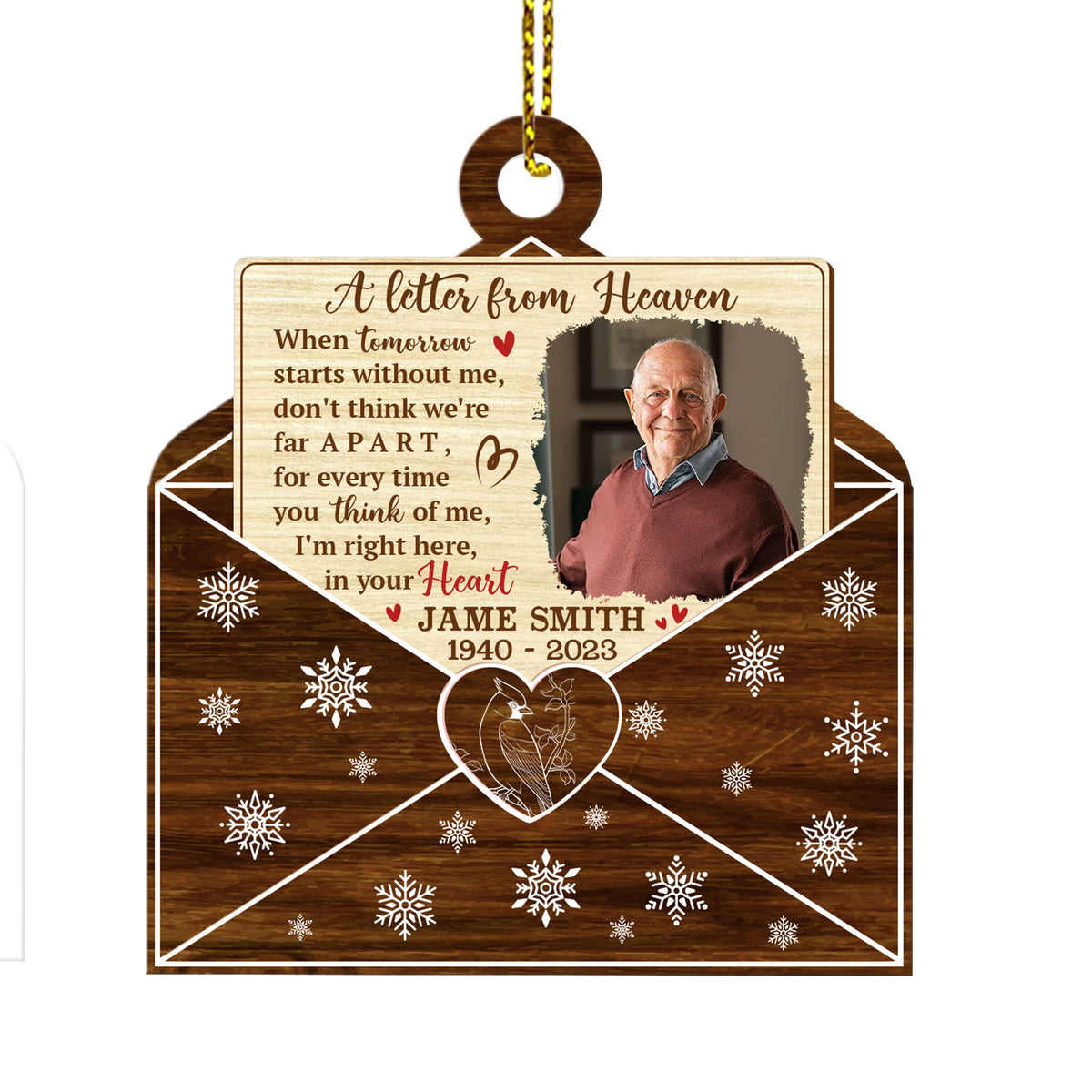 A Letter From Heaven Personalized Memorial - Personalized 1-Side Acrylic Ornament FCACOLEHA1842L