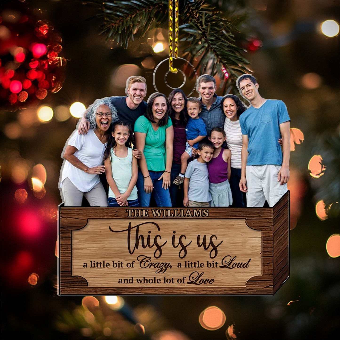 Photo Upload Family - Personalized 1-Side Acrylic Ornament FCACOLETN2314T