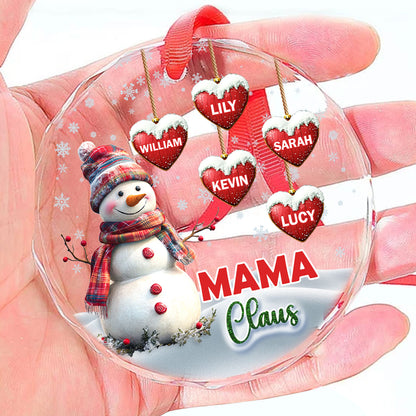 Christmas Snowman Mom Grandma - Personalized Custom Glass Ornament FCURGOPLEHA2733D