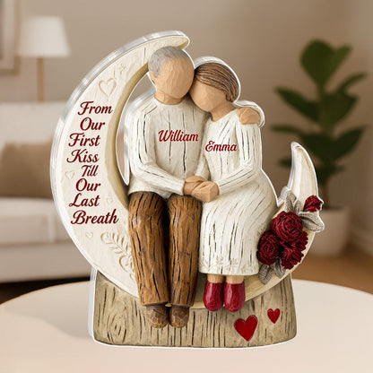 From Our First Kiss Till Our Last Breath - Personalized Custom Shaped Squared Acrylic Plaque
