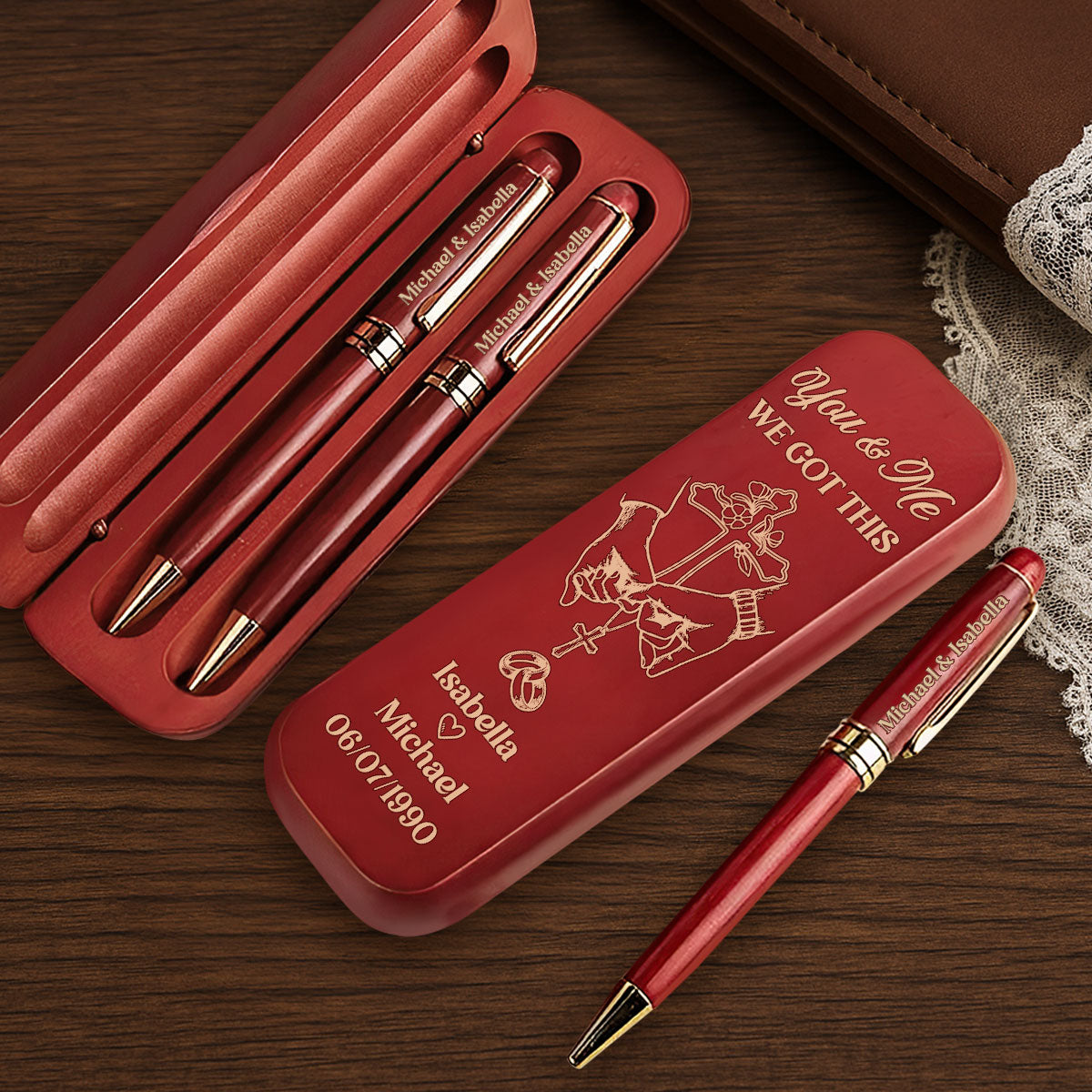 You & Me We Got This - Personalized Wooden Pen Set