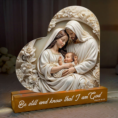 Holy Family - Personalized Acrylic Plaque Night Light