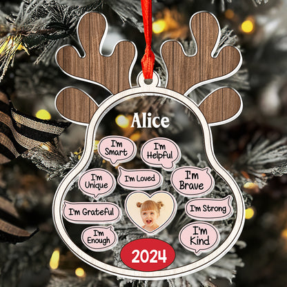 I'm Brave I'm Kind - Personalized 3 Layered Christmas Shaker Ornament