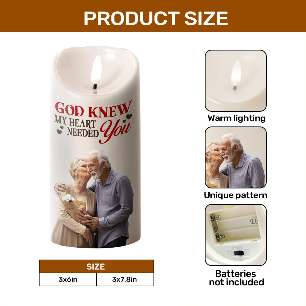 God Knew My Heart Needed You - Personalized Flameless LED Candle