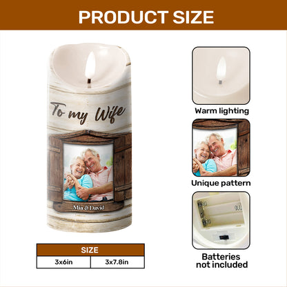 Our Home Ain't No Castle Old Couple - Personalized Flameless LED Candle