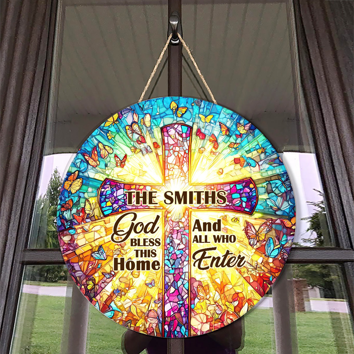 God Bless This Home - Personalized Wooden Sign