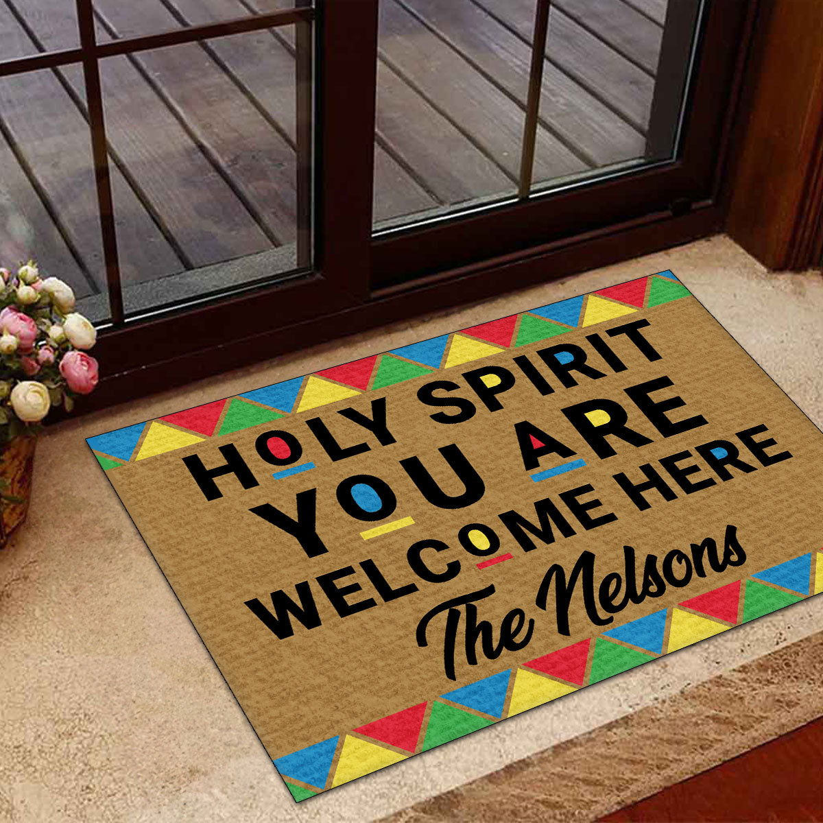 Christian Welcome Holy Spirit - Personalized Doormat