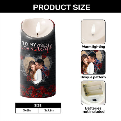 To My Loving Wife - Personalized Flameless LED Candle