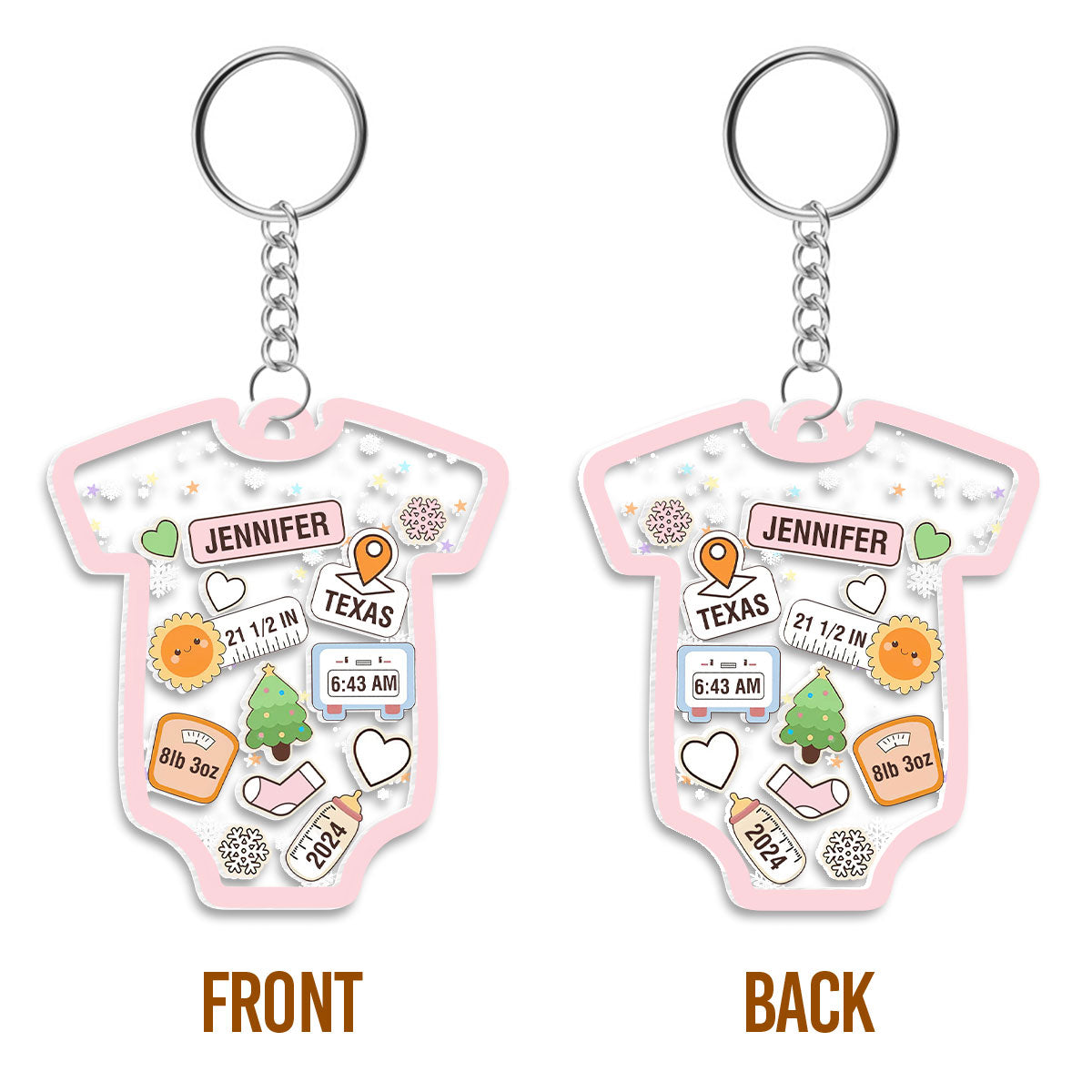 Lovely Baby Information - Personalized Acrylic Keychain
