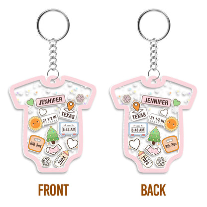 Lovely Baby Information - Personalized Acrylic Keychain